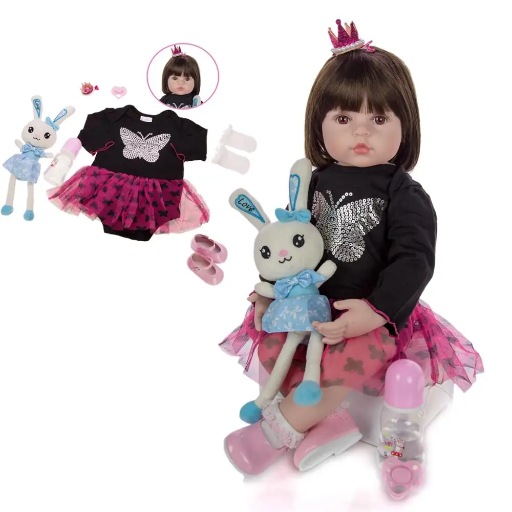 Большая кукла реборн KEIUMI 60 см игрушка с тканевым телом Мягкая Реалистичная