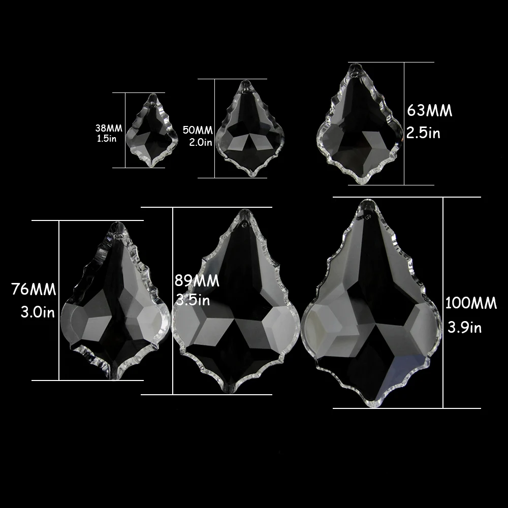 

Clear Color Light Decor Pretty Chandelier Prisms Parts Crystal Maple Leaf Pendants Drops Home Wedding Decoration