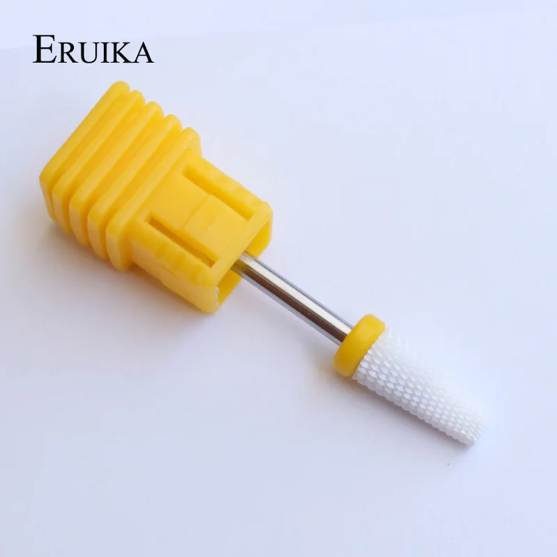 Yellow ERUIKA 1 шт. керамический конус для ногтей сверло фрезы Электрический Маникюрный сверлильный станок устройство для удаления аксессуаров гель пилка для ногтей Инструменты - Цвет: Yellow