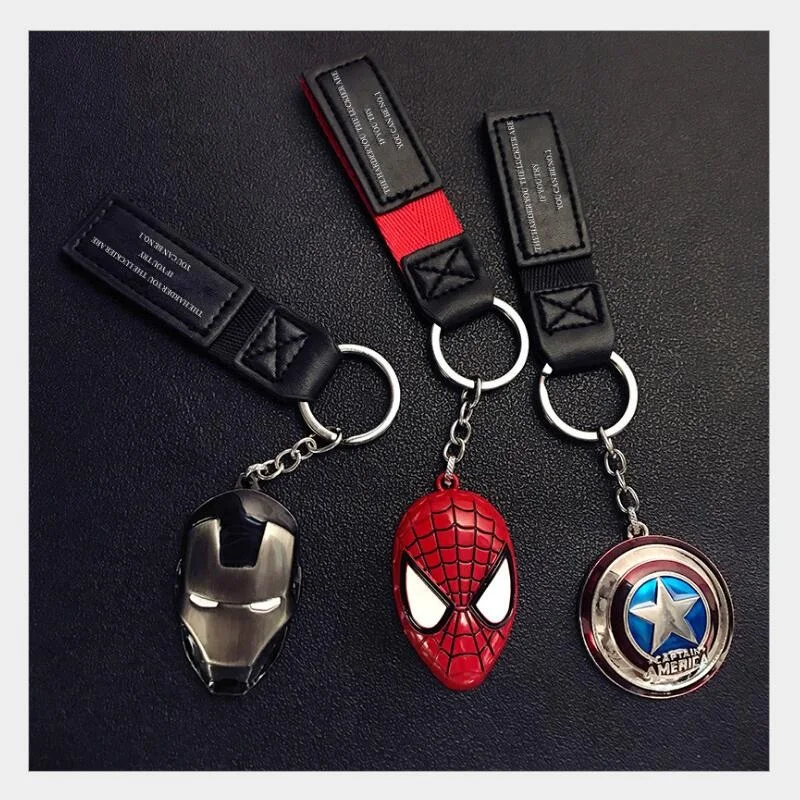 

Disney Marvel Avenger Union Leather Keychains for Bag Key Holder Charm Hanging Pendant Car KeyRing Women Men Jewelry