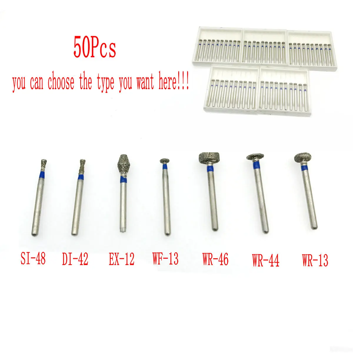 Стоматологические алмазные боры перевёрнутый конус с воротником