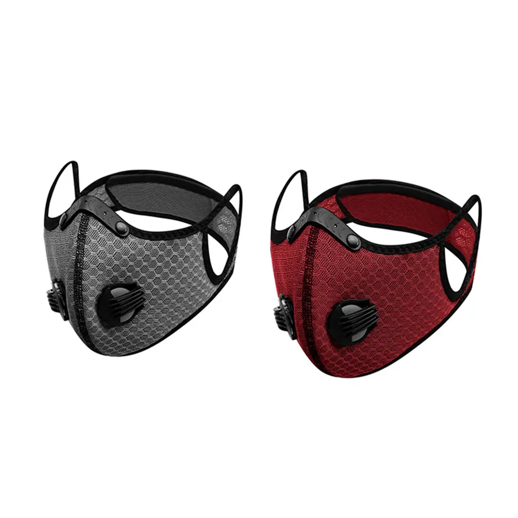

Cycling Mask Activated Carbon Filter Mask Protective Riding Mask With Double Breathing Valve Outdoor Sports Mask