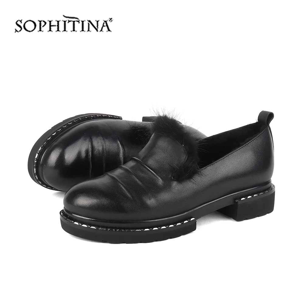 SOPHITINA/обувь на плоской подошве с круглым носком Высококачественная обувь из