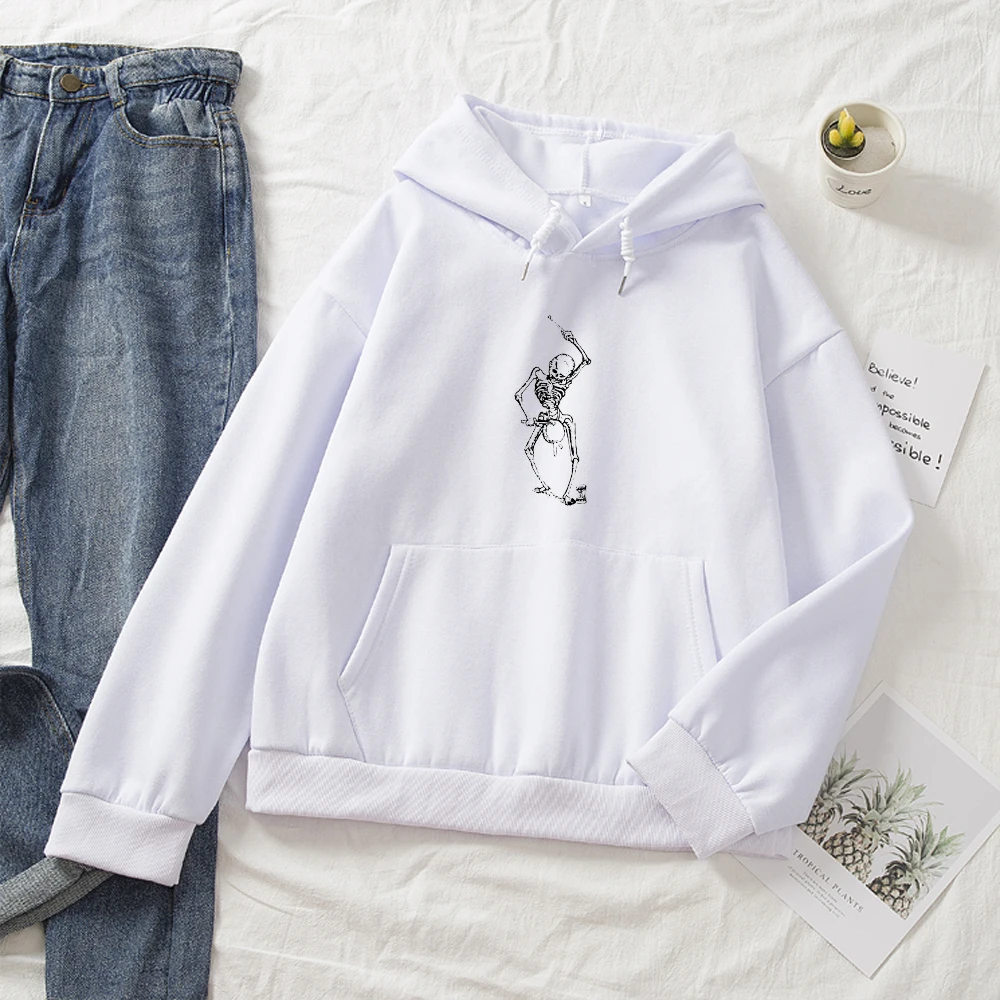 Stone Skull Thickening Sweetshirt Hoodies Clothes XXL Hoodies Women Aesthetic Graphic Sweatshirt Gothic Autumn Hoodies Ladies