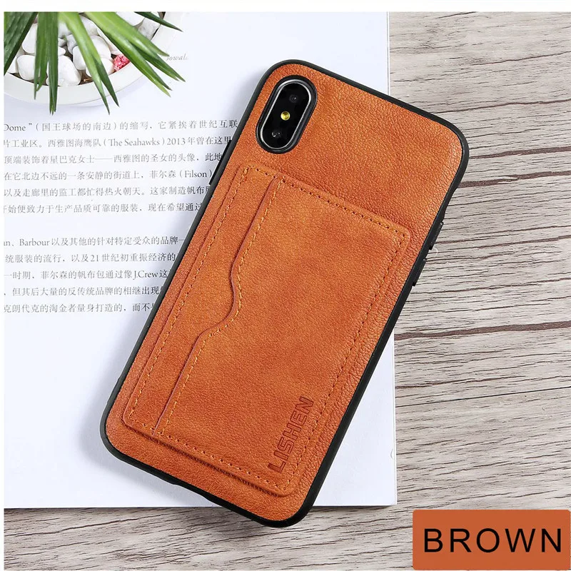 GTWIN модный роскошный кожаный защитный чехол для iPhone 7 Plus XR XS Max слот карт Поддержка