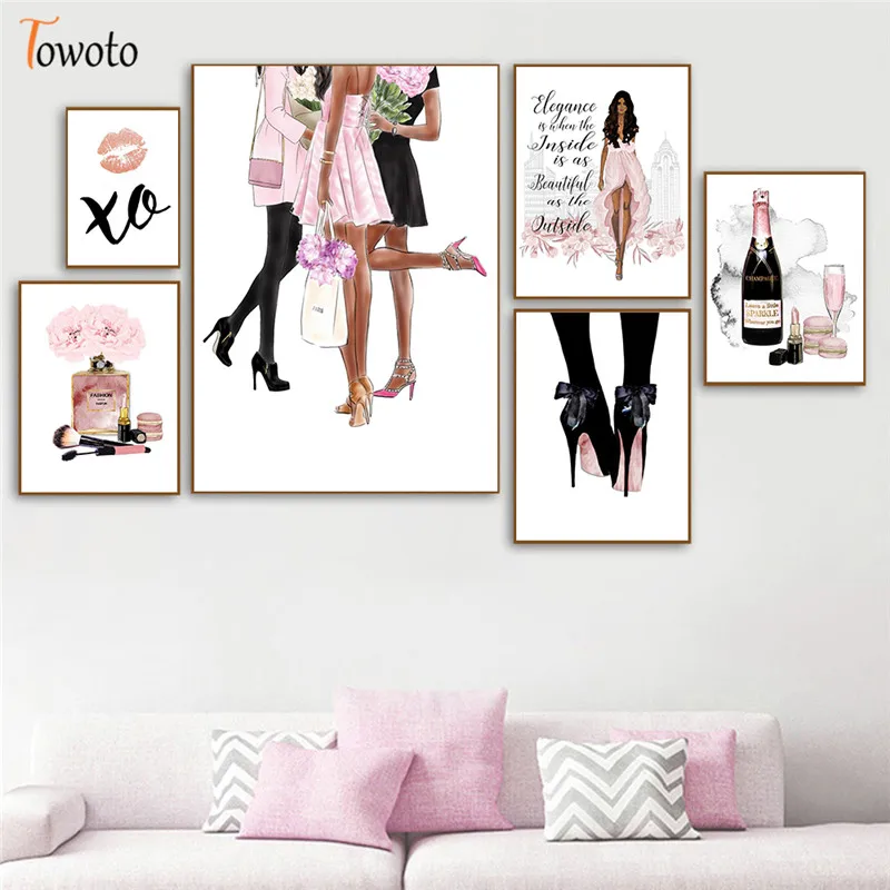 Живопись Make Up Rouge для спальни девушки, современное городское искусство, постер на стену, печать на холсте, декоративное изображение парфюма для женщин, для дома.