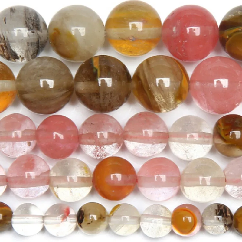 

Watermelon Color Crystal Beads Smooth Round Loose Spacer Bead for Jewelry DIY Making Bracelet Earrings Accessories