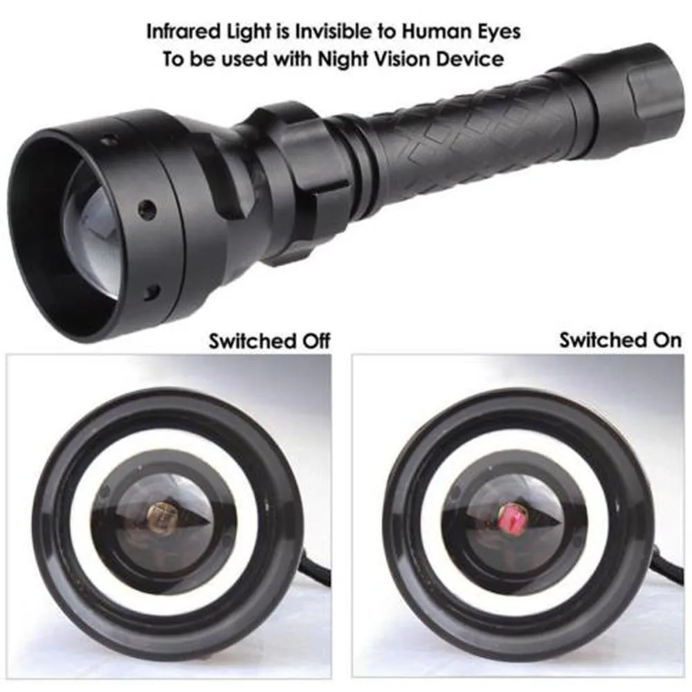 Adjustable Focus Mini Flashlight 2019 newly Long Range Infrared 10W IR 850nm T50 LED Hunting Light Night Vision Torch 18650 | Спорт и