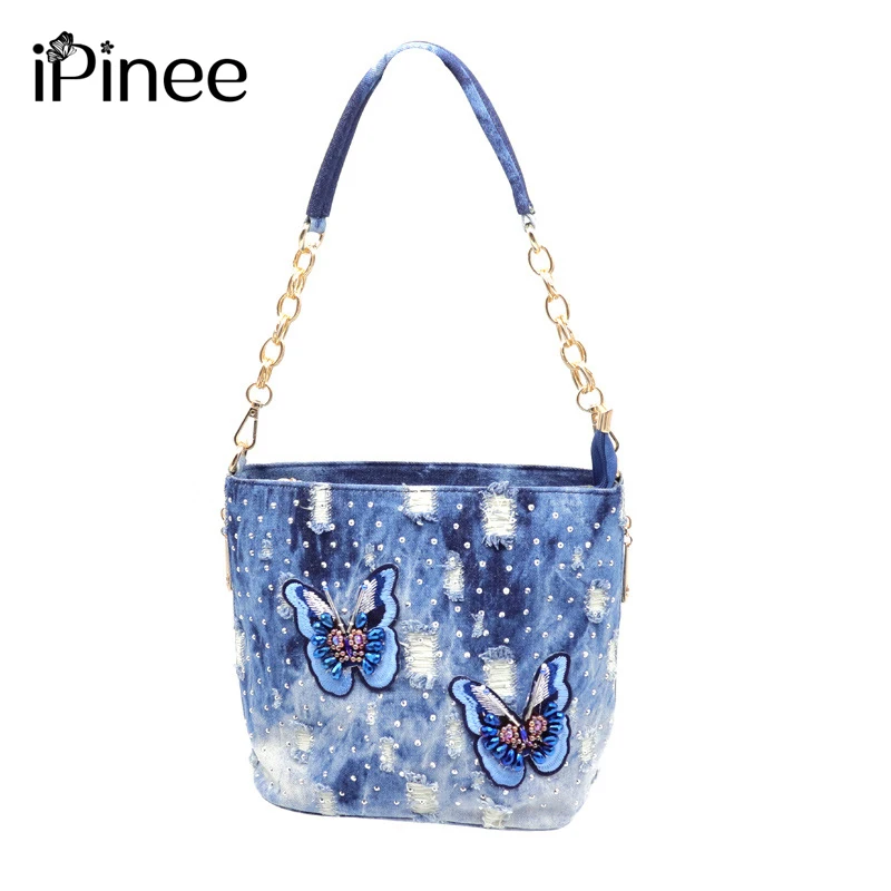 Модные Роскошные джинсовые сумки iPinee женские дизайнерские через плечо для