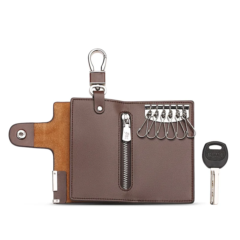 Car Key Wallet Luxury Brand Men with Hasp Genuine Leather Business Interior Coin Pocket Zipper Male Gift Design Slim Purse 2020