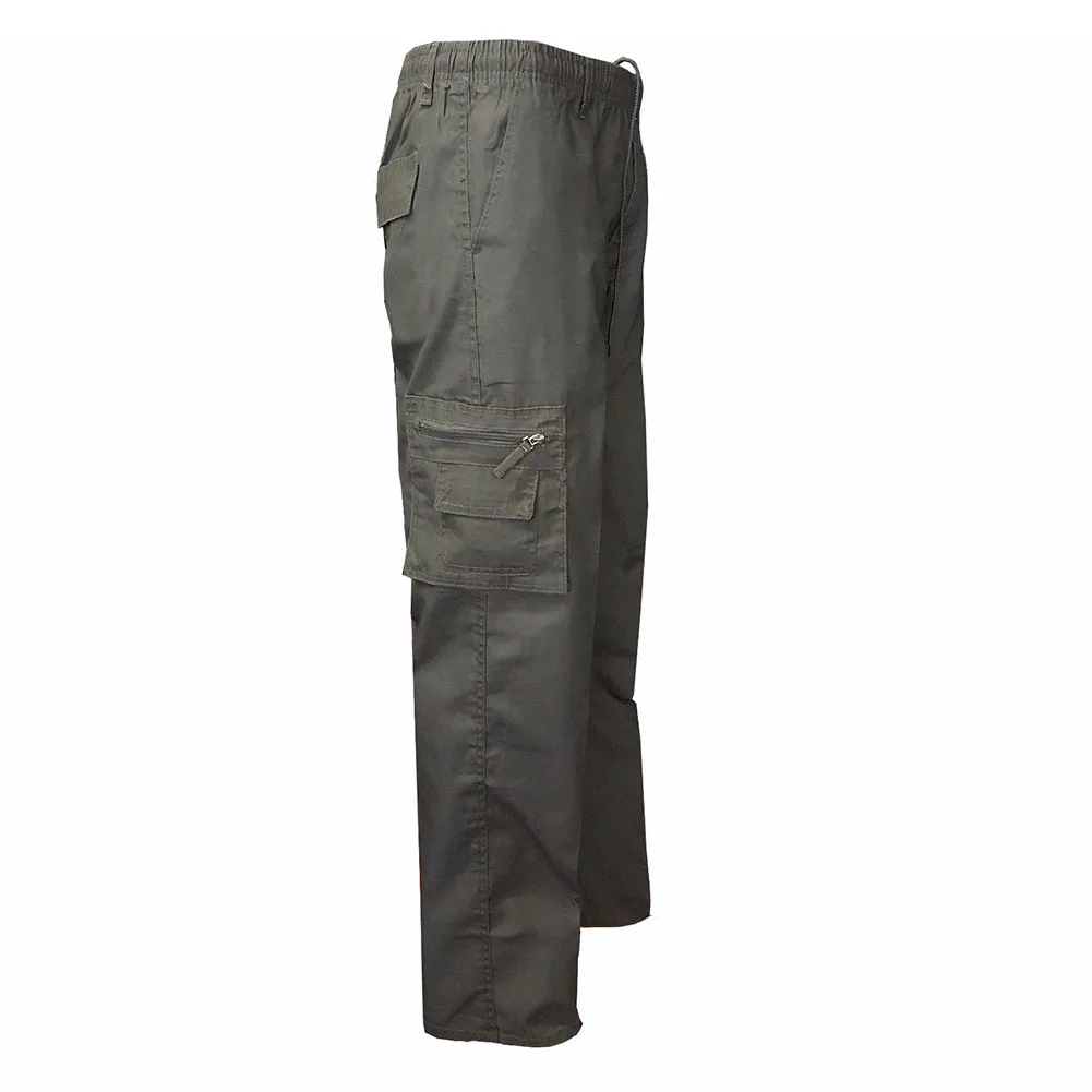

Men Elasticated Casual Multi-Pocket Zipper Long Sport Sweatpants Work Pants 2019 Pants Man fashion Street Wear