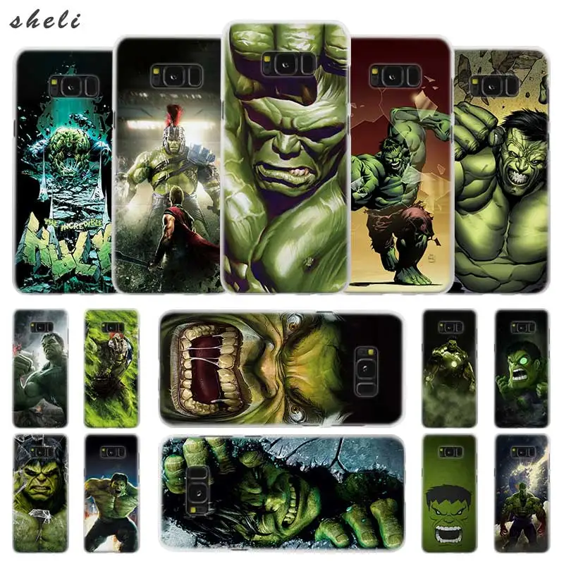 Прозрачный жесткий чехол Sheli The Incredible Hulk Note 10 9 pro для samsung Galaxy S4 S5 S6 S7 S8 S9 Plus Edge Mini s10 lite