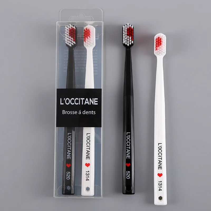 2 шт./упак. Мягкая щетина Зубная щётка черный белый цвет сердце пара щетка зубов