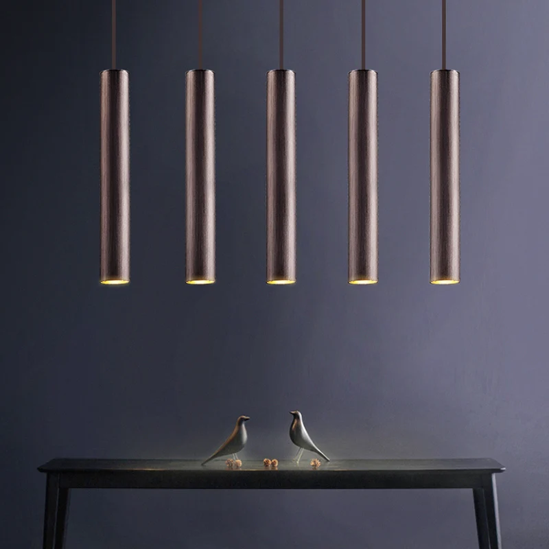 

Nordic Modern LED Long Tube Pendant Minimalist Lights Droplight Restaurant/Dinning Room/Bar Cylindrical Pendant Lamps Kitchen