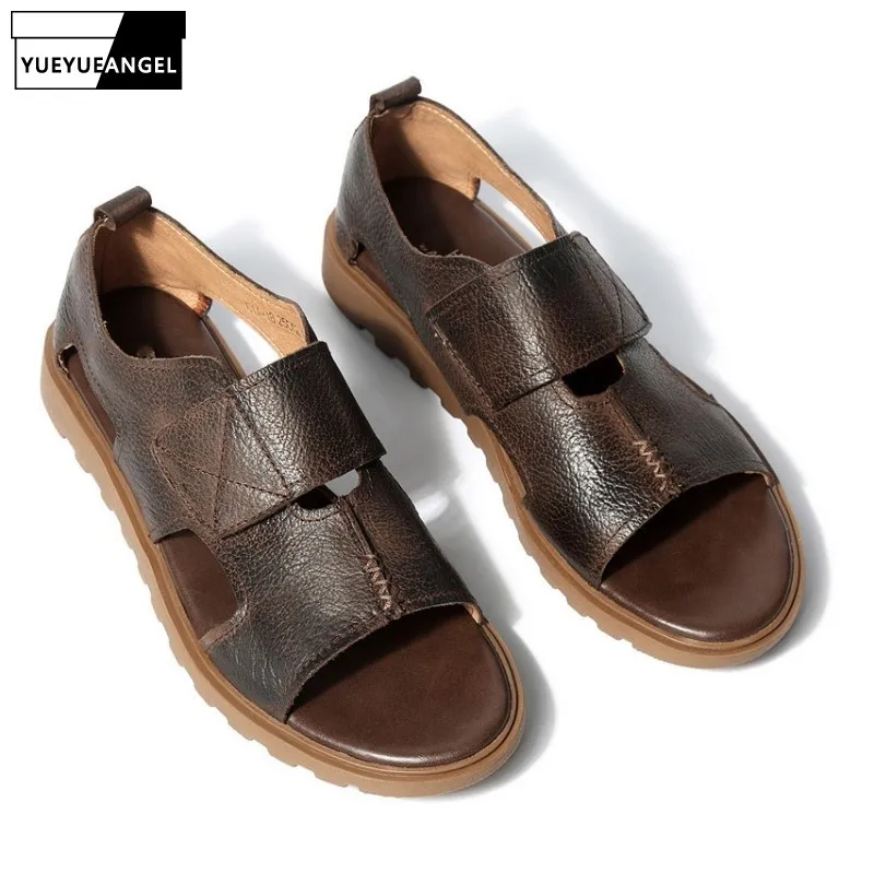 Летние мужские сандалии Новинка 2019 года модные корейские гладиаторы из