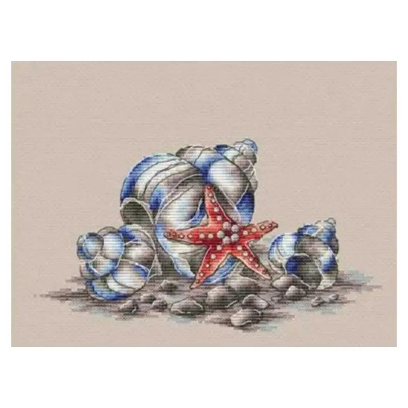 

Conch and stars patterns counted 11CT 14CT DIY Cross Stitch Sets Chinese Cross-stitch Kits Embroidery Needlework