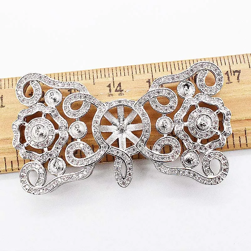 

30x53mm Women's High Qualit bow CZ-inlaid Pearl Bracelet Buckle, necklace buckle, sweater chain connection buckle