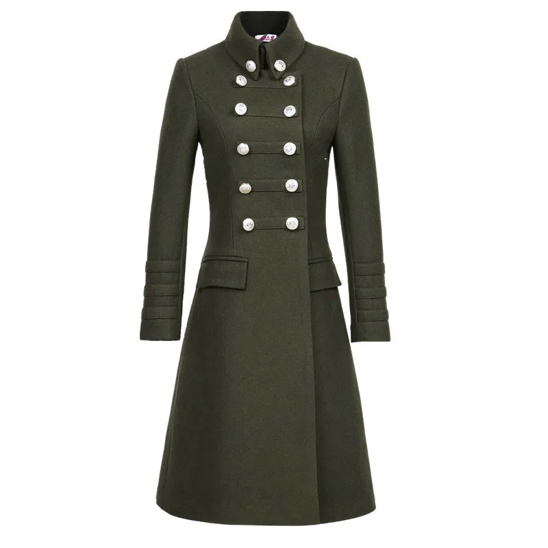 

XUXI Women Autumn Winter Coat Woolen Windbreaker Popular Overknee Coats Cashmere Long Sleeve Leisure Streetwear Overcoat FZ794