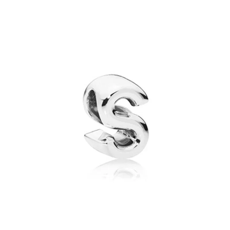 

Genuine S925 Silver Pan Beads 26 English Letters Silver Beads Suitable For Women Diy Bracelet And Necklace Accessories Pendant