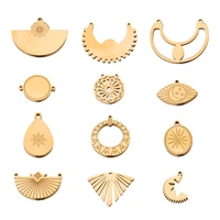 5pcs stainless steel teardrop bohemia charm pendants gold waterdrop diy connectors dangle earring necklace making wholesale