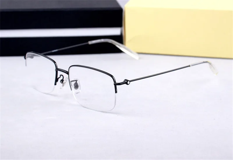 

Ultralight Alloy Glasses Frame Vinatge Unisex Half Rim Optical Eyewear Brand Clear Lens Myopia Eyeglasses MB0084 Original Case