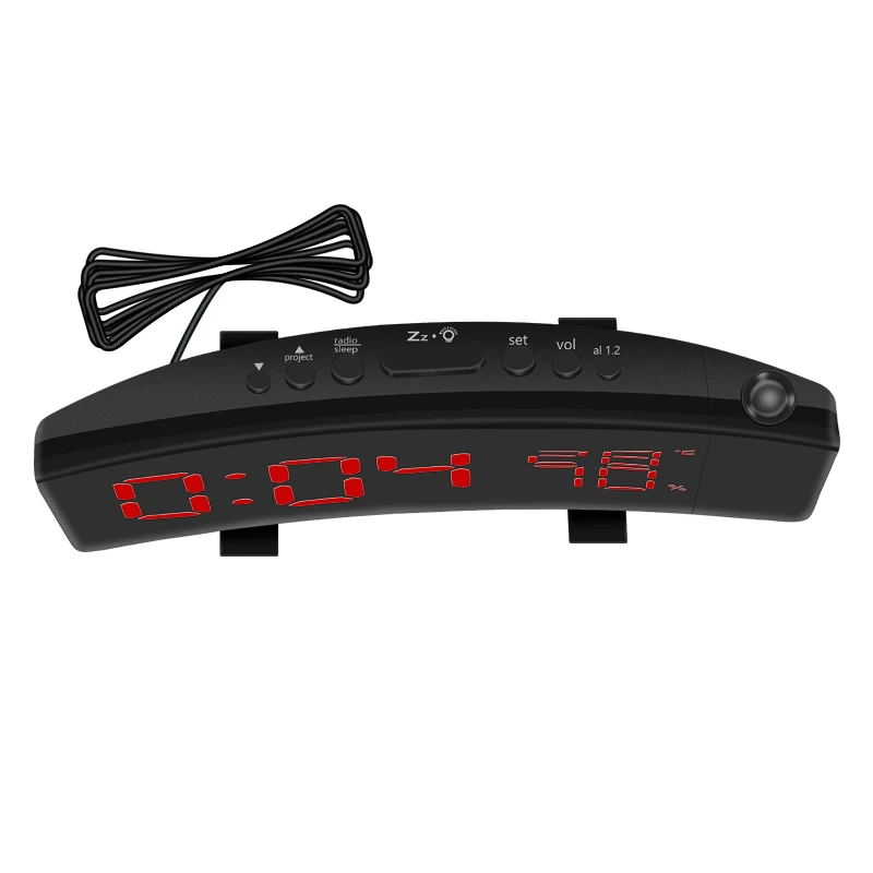 

5Inch Digital Projection Alarm Clock FM Radio LED Dimmable Snooze USB Charger LB88