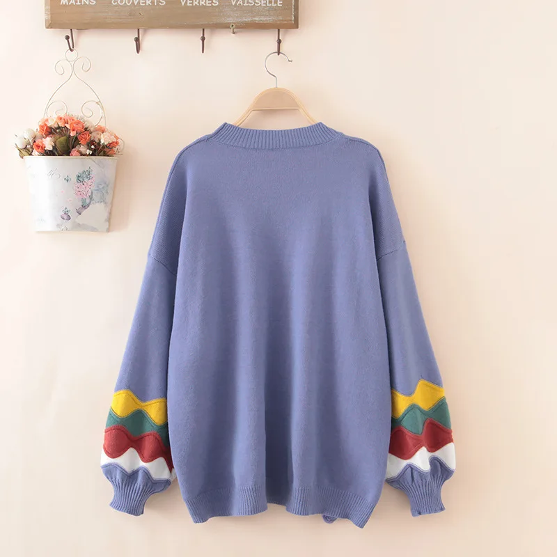 Женский свободный свитер из кроличьей шерсти большого размера Сезон осень-зима