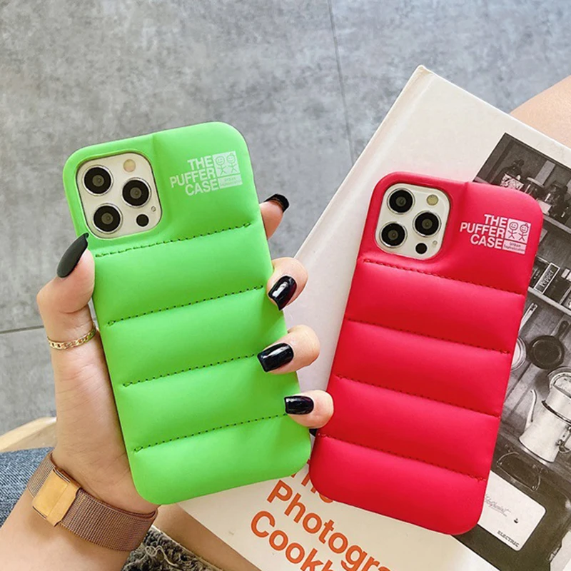

Down Jacket Phone Case For iPhone 13 12 Pro Max Fashion Brand Cover The Puffer Case Back Cover For iPhone 13 12 Pro Max Case