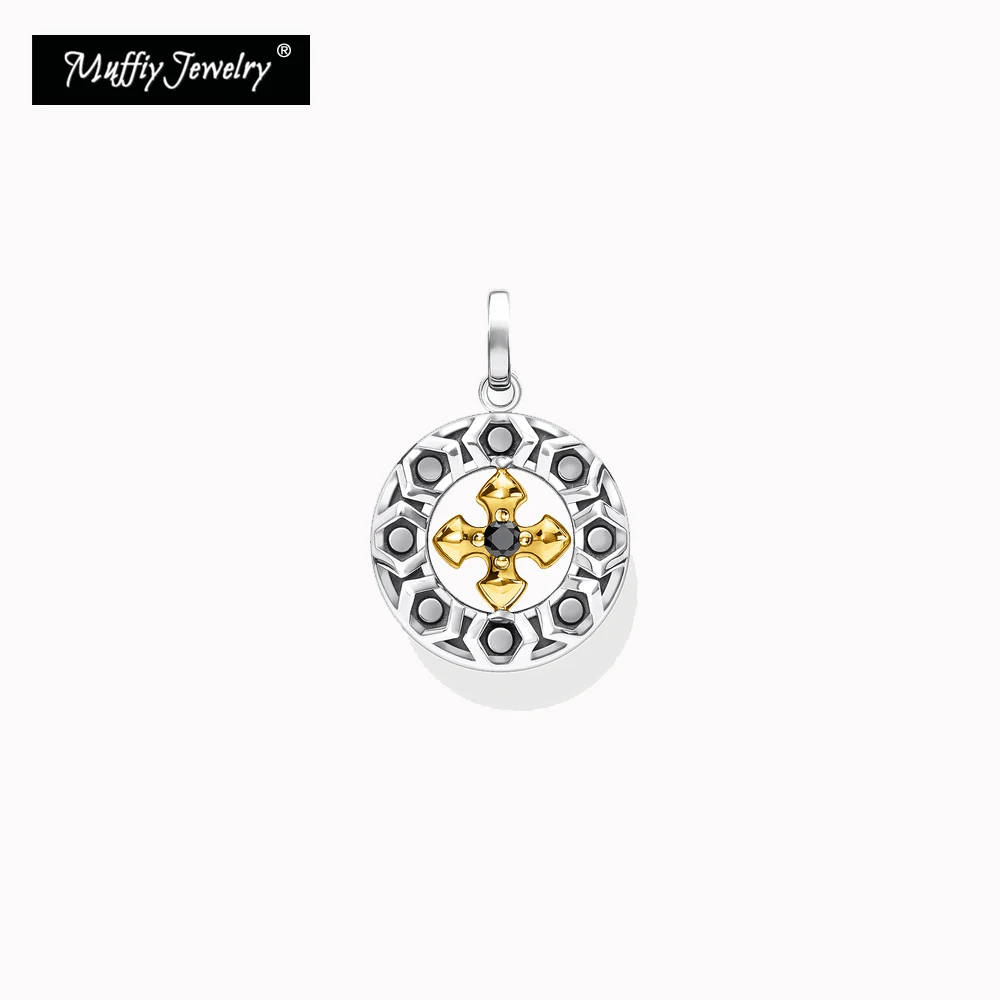 

Кулон в виде креста двухцветные вращающийся 925 стерлингового серебра в форме ожерелье 2021 новые ювелирные изделия в европейском стиле Bijoux (у...