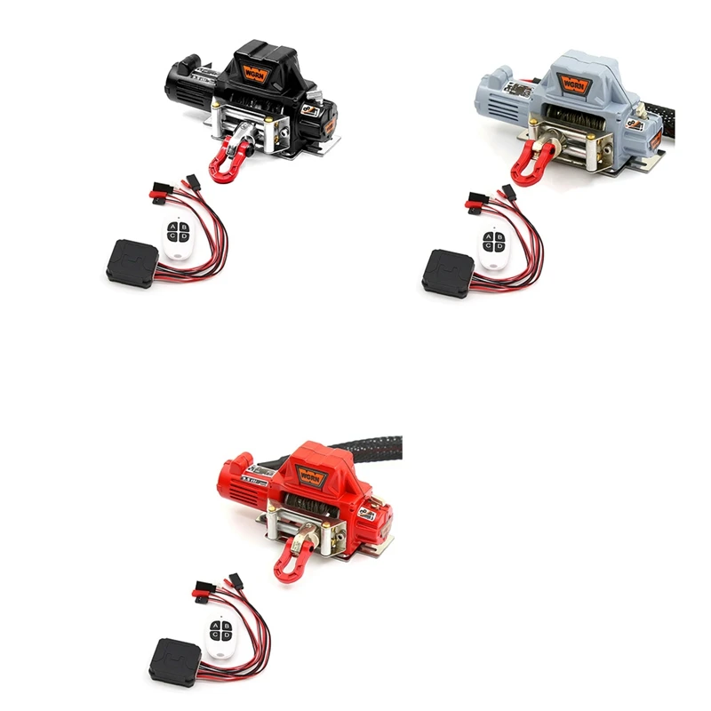 

Metal Automatic Winch with CH4 Wireless Remote Controller for 1/10 RC Crawler Car Axial SCX10 90046 Traxxas TRX4