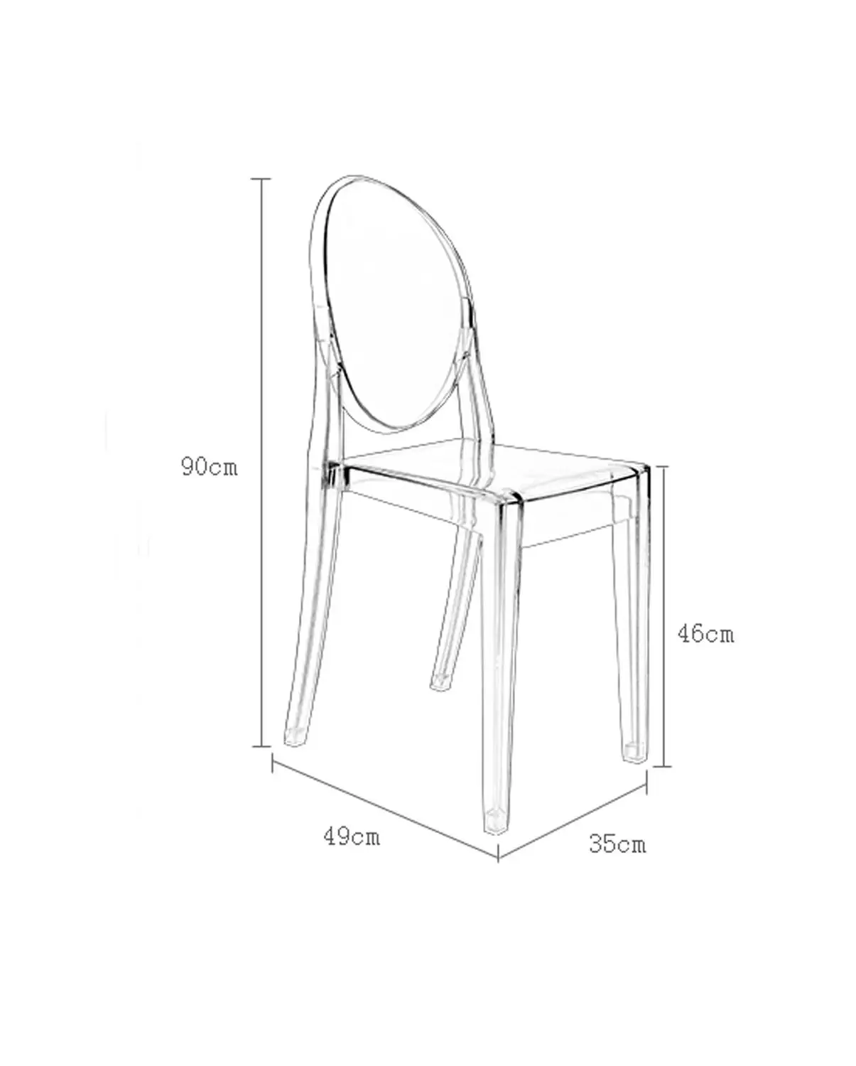 4 шт. прозрачный призрак обеденный стул современный пластиковый стул/туалетный