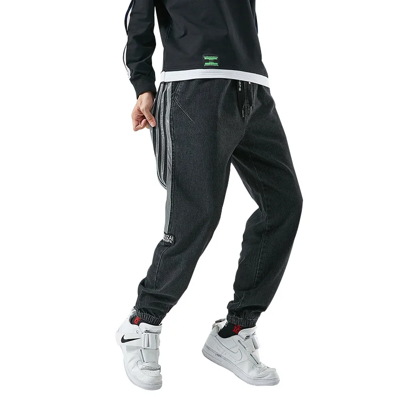 Fashion Slim Jeans Men's Tide Leisure Denim Sweatpants Feet Pants Elastic Waist Mens Clothing Bottoms