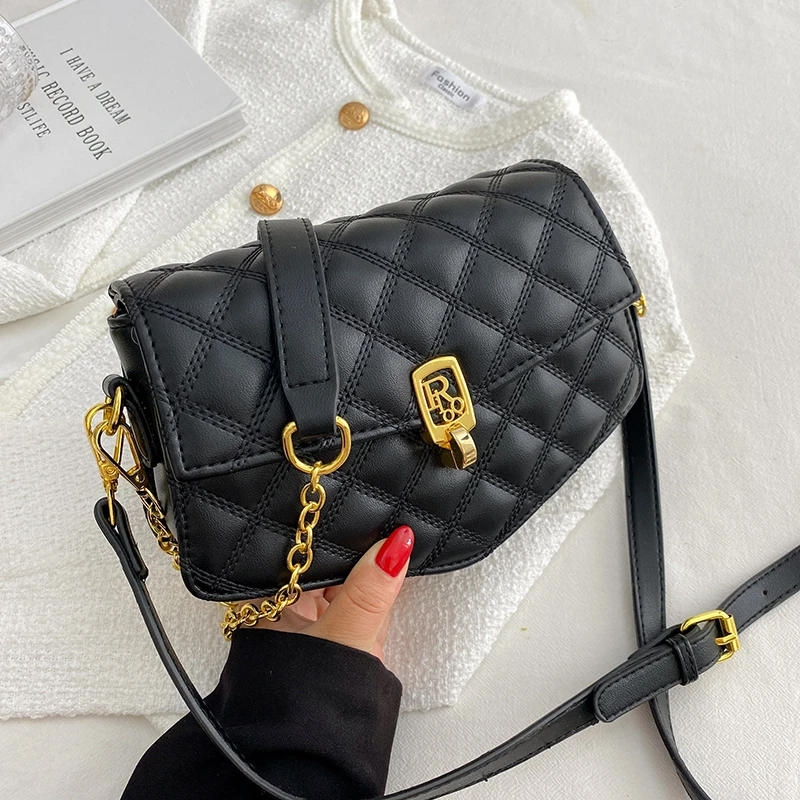 

Fashion Quilted Chain Shoulder Bag For Women 2021 High Quality Pu Leather Crossbody Bag Dumpling Luxury Handbags Small Satchel