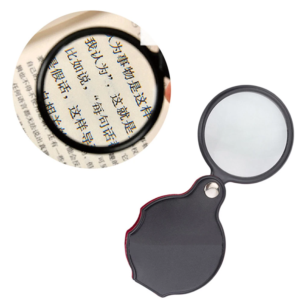 

Mini Magnifier 8x Foldable Pocket Magnifier Portable 50mm Jewelry Reading Magnifying Glass Loupe Color Random