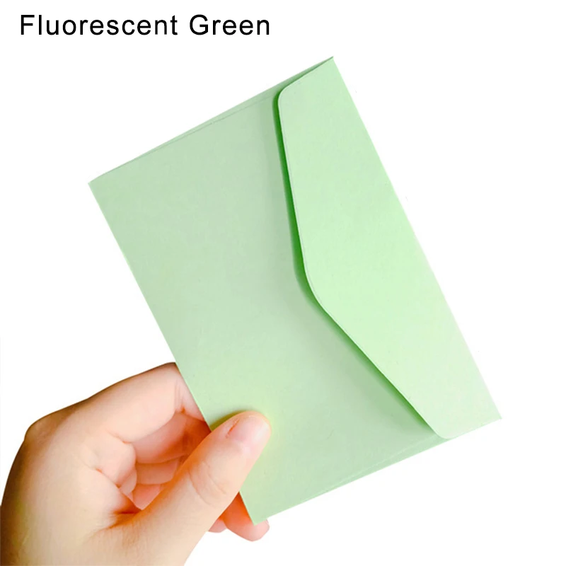 Fluorescent Green 10 шт./компл. цвет конфеты мини конверты DIY Многофункциональный крафт бумажный конверт для письма бумажные открытки для офиса школы - Цвет: Fluorescent Green