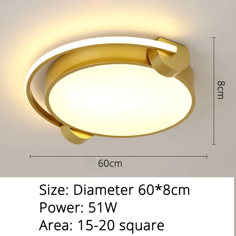60x60x8cm 51w gold Золотые наушники формы современные светодиодные потолочные лампы для спальни потолочные светильники для мальчиков и девочек Кабинет Детская комната освещение - Цвет корпуса: 60x60x8cm 51w gold