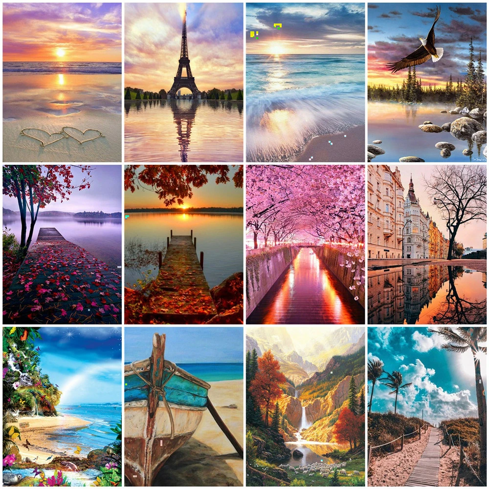 

Pictures By Numbers Landscape Acrylic Drawing Canvas Oil Painting Numbers For Adults Home Decoration Gift