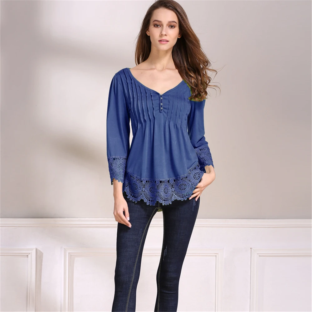 Футболка женская хлопковая с кружевом и круглым вырезом карамельных цветов|tees