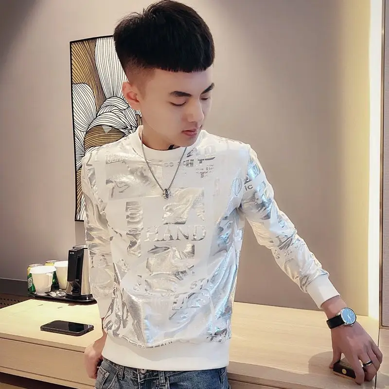 Мужской бархатный жилет брендовая футболка с длинным рукавом круглым вырезом