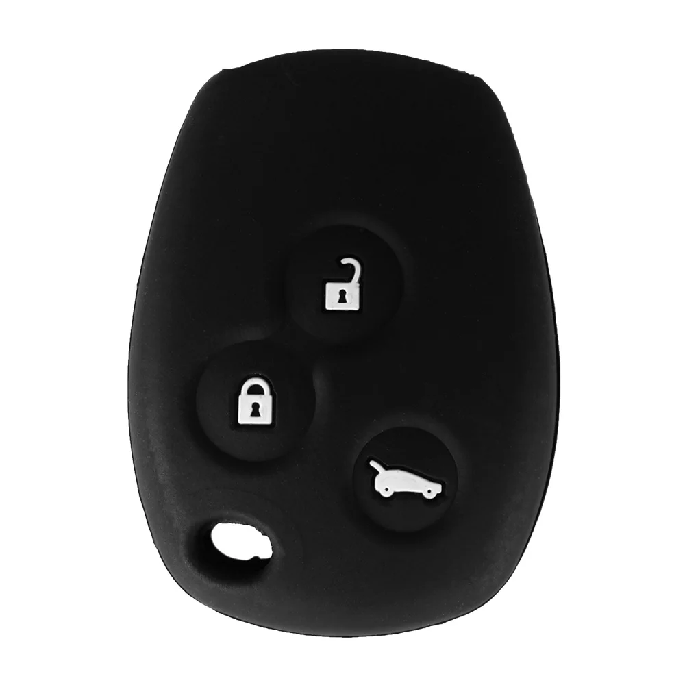 black Dandkey, 3 кнопки, силиконовый чехол для ключей, подходит для RENAULT Clio DACIA Logan Sandero, пульт дистанционного управления, брелок, автомобильные аксессуары - Количество кнопок: black
