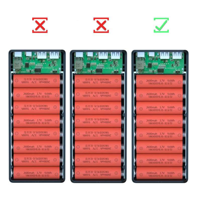 Welding Free 16*18650 Battery Storage Box PD QC3.0 USB 10W Fast Wireless Charging Power Bank Case 18650 Holder |