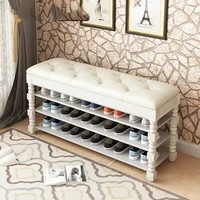 minimalist modern solid wood make up pouf household multi layer entrance shoe rack can sit fashion bedroom bedside stool