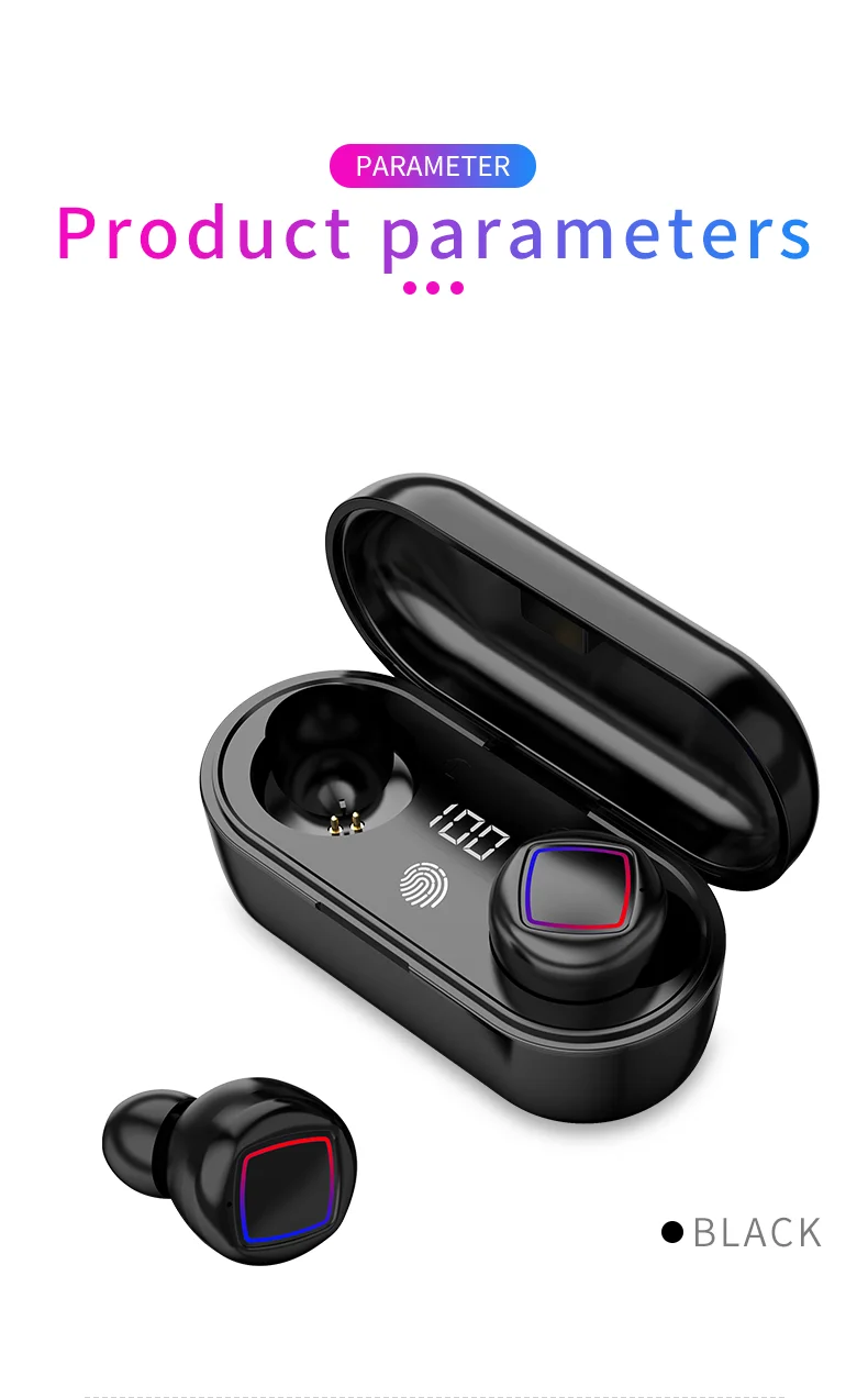 CALETOP Bluetooth 5,0 беспроводные наушники светодиодный дисплей IPX6 водонепроницаемые наушники с микрофоном Handsfree 400 мАч зарядный чехол