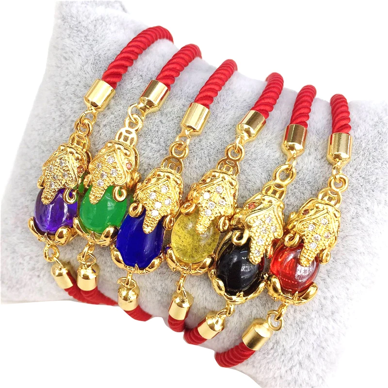 Красная струна Piyao животное счастливый браслет регулируемый красный шнур