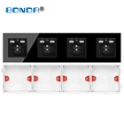 Настенный Мощность гнездо 344*86 мм 110-250V 16A французский Стандартный закаленное с украшением в виде кристаллов Стекло USB розетка электрическая вилка детская Безопасность защиты