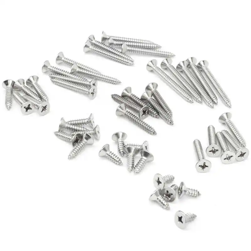 45 шт самонарезающие винты 304 Нержавеющая сталь Крест винт с потайной головкой M6 мульти Длина крепежа
