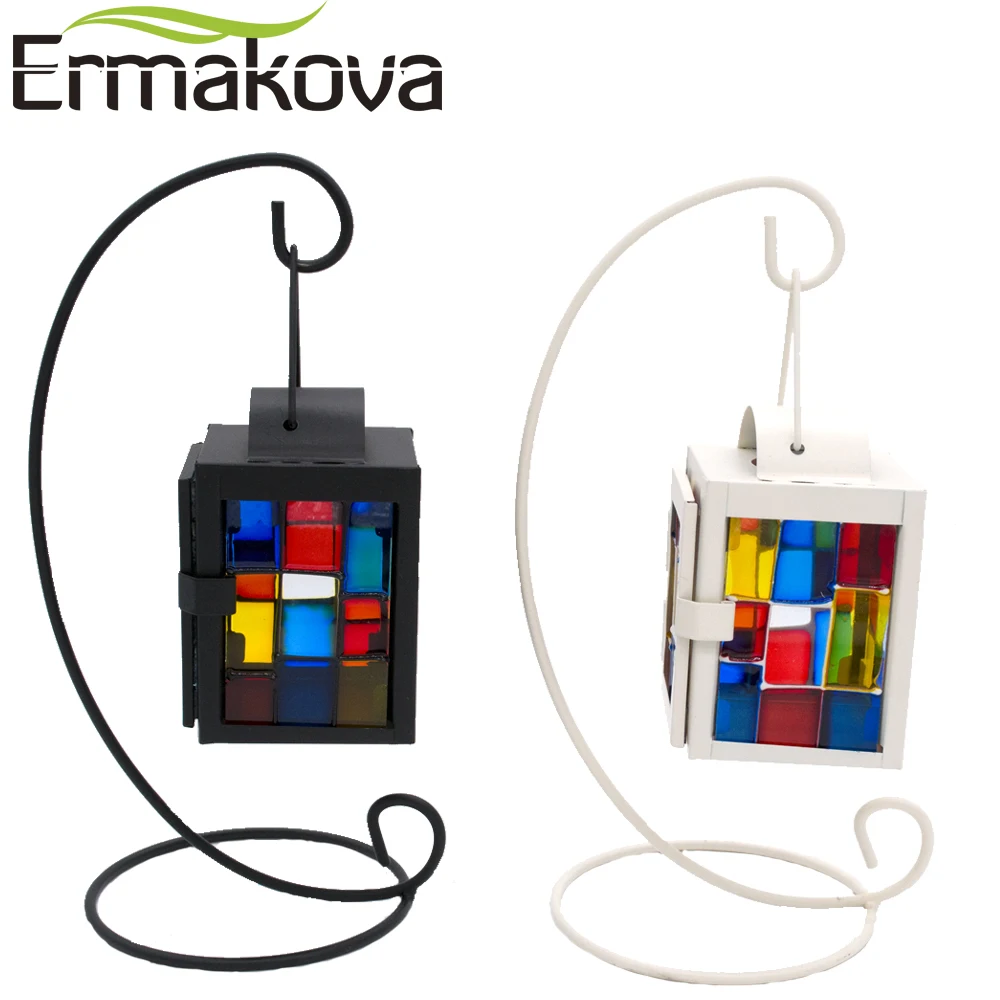 Ермакова металлическая мозаика стеклянный подсвечник для фонарей Европейский подсвечник, подвесной фонарь подсвечник свадебное украшение для дома