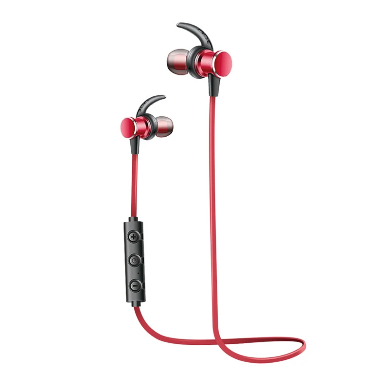 red Магнитные беспроводные Bluetooth наушники фиксированные Нескользящие активные шумоподавляющие спортивные музыкальные водонепроницаемые Bluetooth для xiaomi ipod - Цвет: red