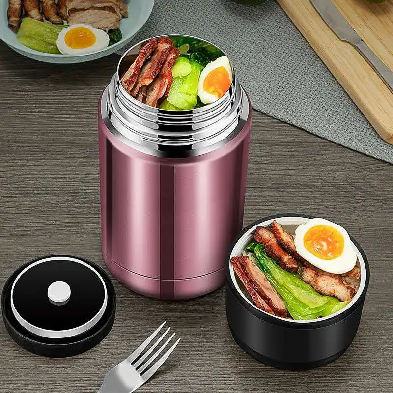 

800ML/1000ML/1200ML Large Capacity Thermos Lunch Box Portable 304 Stainless Steel Food Soup Containers Vacuum Braised Thermocup