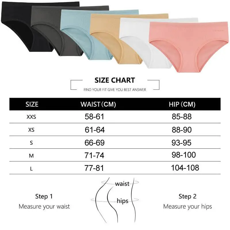

TERMEZY Cotton Panties Female Underpants Sexy Panties For Women Briefs Underwear Plus Size Pantys Breathable Lingerie 6 Color
